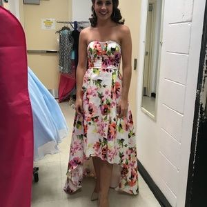 Floral High-Low Cocktail Dress Pageant Fun Fashion